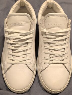 Oliver Cabell Cream White Leather Low-Top Sneakers